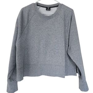 Nike Dri-Fit Embossed Logo Cropped Boxy Sweatshirt in Grey Size L